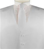 White Solid Plain Classical Tuxedo/Wedding Waistcoat+Necktie+Bowtie+Hanky