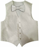 Ivory Wedding Flower Classical Microfiber Boy Waistcoat+Bowtie for Tuxedo/Suit/Foraml Wear