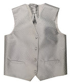 Silver Wedding Flower Classical Microfiber Boy Waistcoat+Cravat for Tuxedo/Suit/Foraml Wear