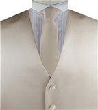 Champagne Solid Plain Classical Tuxedo/Wedding Waistcoat+Necktie+Bowtie+Hanky