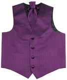 Purple Wedding Flower Classical Microfiber Boy Waistcoat+Cravat for Tuxedo/Suit/Foraml Wear