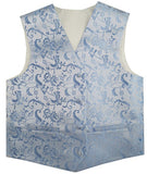 Sky Blue Wedding Flower Classical Microfiber Boy Waistcoat+Cravat for Tuxedo/Suit/Foraml Wear