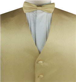 Dark Gold Solid Plain Classical Suit/Tuxedo Waistcoat+Necktie+Bowtie+Hanky
