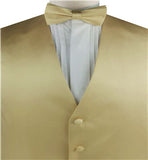 Dark Gold Solid Plain Classical Suit/Tuxedo Waistcoat+Necktie+Bowtie+Hanky