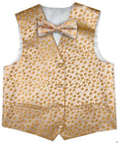 Orange Wedding Flower Classical Microfiber Boy Waistcoat+Bowtie for Tuxedo/Suit/Foraml Wear