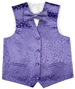 Purple Wedding Flower Classical Microfiber Boy Waistcoat+Bowtie for Tuxedo/Suit/Foraml Wear