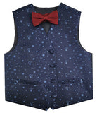 Navy Wedding Flower Classical Microfiber Boy Waistcoat+Bowtie for Tuxedo/Suit/Foraml Wear