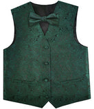 Hunter Green Wedding Flower Classical Microfiber Boy Waistcoat+Bowtie for Tuxedo/Suit/Foraml Wear