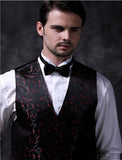 Black Dress/Bridal Handsome Jacquard Shining Waistcoat Set
