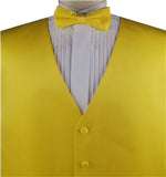 Lemon Solid Plain Classical Suit/Tuxedo Waistcoat+Necktie+Bowtie+Hanky