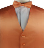 Orange Solid Plain Classical Suit/Tuxedo Waistcoat+Necktie+Bowtie+Hanky