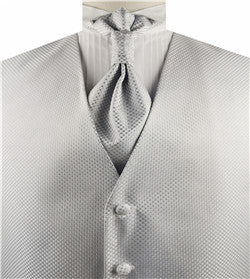 Silver Dot Classical Bridegroom Waistcoat+Cravat+Hanky