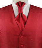 Burgundy Dot Classical Bridegroom Waistcoat+Cravat+Hanky