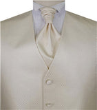 Ivory Dot Classical Bridegroom Waistcoat+Cravat+Hanky