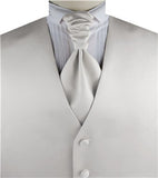 Solid Light Champagne Plain Fabric Classical Tuxedo Waistcoat+Bowtie+Hanky