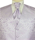 Light Lavender Little Floral Classical Wedding Tailored Waistcoat Set