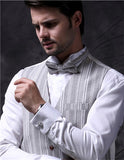 Light Colour Stripe Linen  Fashion Formal Waistcoat+Bowtie
