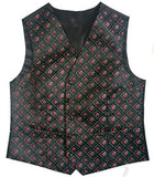 Lady Santa Claus Pattern  Microfiber Woven Fabric Classical Christmas Waistcoat