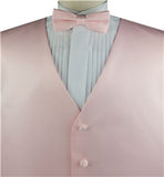 Light Peach Solid Plain Classical Tuxedo/Wedding Waistcoat+Necktie+Bowtie+Hanky