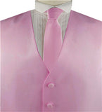 Pink Solid Plain Classical Tuxedo/Wedding Waistcoat+Necktie+Bowtie+Hanky