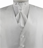 White Dot Classical Wedding Tailored Waistcoat+Cravat+Hanky