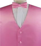 Deep Pink Solid Plain Classical Tuxedo/Wedding Waistcoat+Necktie+Bowtie+Hanky