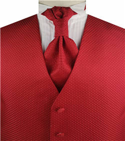 Red Dot Classical Wedding Tailored Waistcoat+Cravat+Hanky
