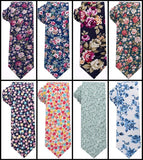 Fashion Printed Cotton Flower Necktie 6.5cm Width Top Width