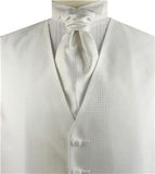 Ivory Dot Classical Wedding Tailored Waistcoat+Cravat+Hanky