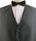 Black With White Dot Classical Bridegroom Poly Waistcoat+Hanky+Cravat or Bowtie