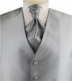 Grey Samller Chequer Dress/Bridal Waistcoat+Cravat+Hanky