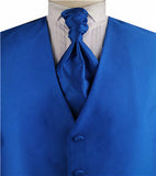 Blue Vertical  Classical Man's Custom Made Tuxedo Vest+Cravat+Hanky