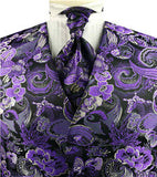 Mix Colour Shining Flower Wedding Tuxedo Waistcoat+Cravat+Hanky