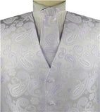 Light Lavender Paisley Classical Tuxedo/Wedding Waistcoat+Necktie+Bowtie+Hanky