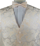 Peach Paisley Classical Tuxedo/Wedding Waistcoat+Necktie+Bowtie+Hanky