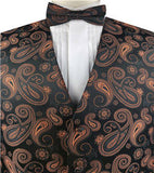 Iron Rust Paisley Classical Tuxedo/Wedding Waistcoat+Necktie+Bowtie+Hanky