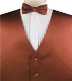 Rust Red Solid Plain Classical Tuxedo/Wedding Waistcoat+Necktie+Bowtie+Hanky