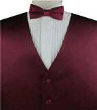 Dark Burgundy Solid Plain Classical Tuxedo/Wedding Waistcoat+Necktie+Bowtie+Hanky