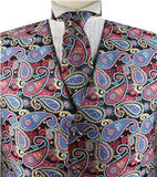 Mix Red Paisley Classical Tuxedo/Wedding Waistcoat+Necktie+Bowtie+Hanky