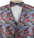 Mix Red Paisley Classical Tuxedo/Wedding Waistcoat+Necktie+Bowtie+Hanky