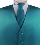 Turquoise Solid Plain Classical Tuxedo/Wedding Waistcoat+Necktie+Bowtie+Hanky