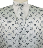 Silver Classical Fashion Custom Made Logo Waistcoat+Bowtie+Hanky