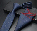 Wool  Classical Business High Quality Necktie+Hanky