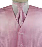 Pink Chequer Dress/Bridal Waistcoat+Cravat+Hanky