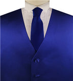 Diamond Blue Solid Plain Classical Tuxedo/Wedding Waistcoat+Necktie+Bowtie+Hanky