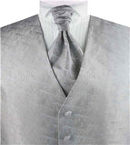 Tree Stem Pattern Comb Classical Microfiber Waistcoat+Cravat+Hanky