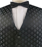 Black  Classical Tailored  Polyester Waistcoat+Cravat+Hanky