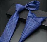 Wool  Classical Business High Quality Necktie+Hanky