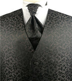 Brown  Swirl  Business Men's Tuxedo Waistcoat+Cravat+Hanky