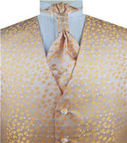 Orange Dot Classical Bridegroom Waistcoat+Cravat+Hanky